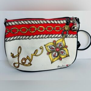 Brighton Love Design Clutch in White and Red